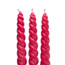 Bougie de table torsadée rouge non parfumée 1