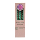 Bougie de table torsadée verte non parfumée 0