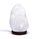 Lampe cristal de sel blanche avec câble et LED 1