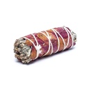 Smudge de Sauge blanche avec pétales de rose S par 24 en panier 0