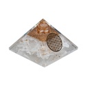 Orgonite Pyramide sélénite fleur de vie 1