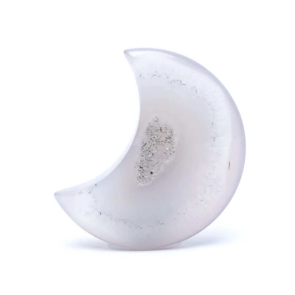 Agate en forme de lune avec cristallisation 1