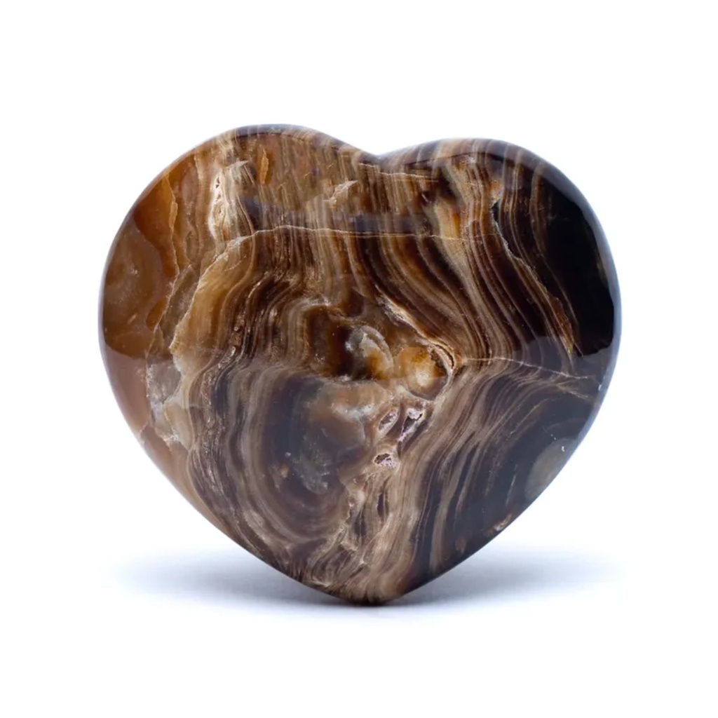 Coeur en Aragonite marron Pierre de soucis 1