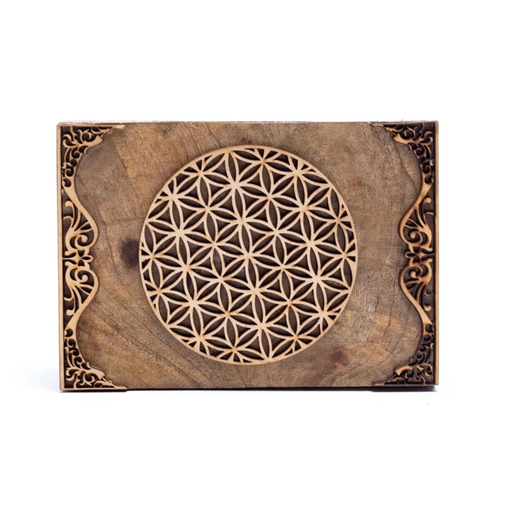 Coffret tarot Fleur de Vie manguier 1
