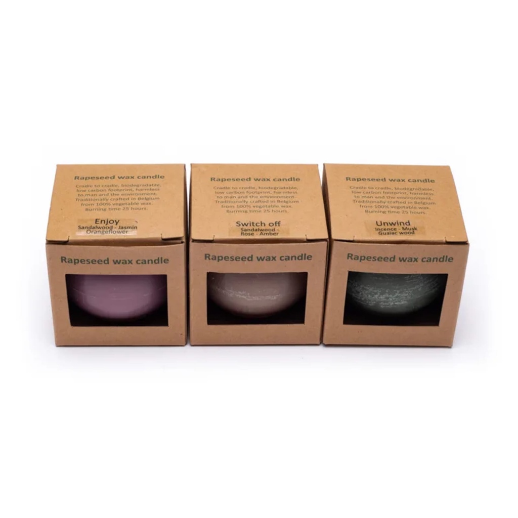 Coffret bougies sphériques colza 3