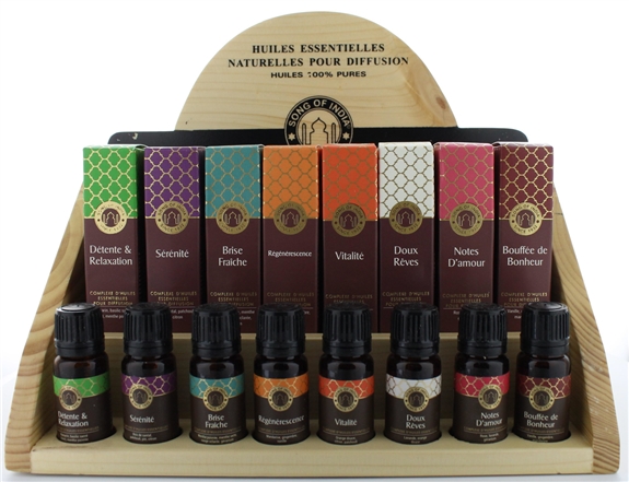 Présentoir en Bois de pin 8 x 3 Complexes d'Huiles essentielles 10 ml 2