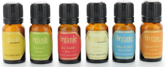 Présentoir en Bois de pin 6 x 3 Huiles parfumées Organic 10 ml 1