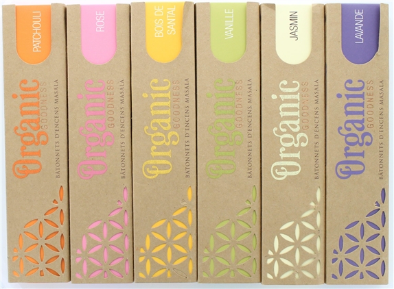 Présentoir en Bois de pin 6 x 12 Encens Bâton Organic 15 g 1