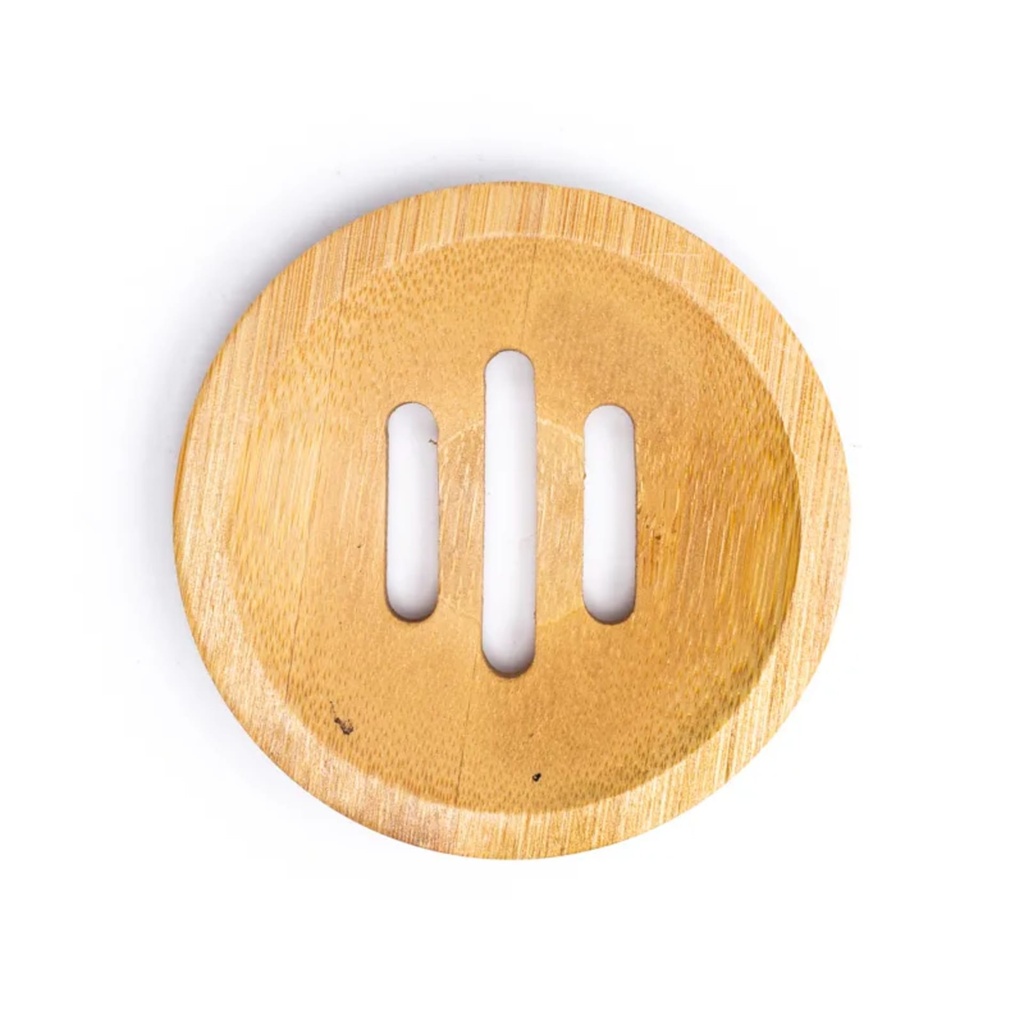 Porte-savon rond en bambou 1