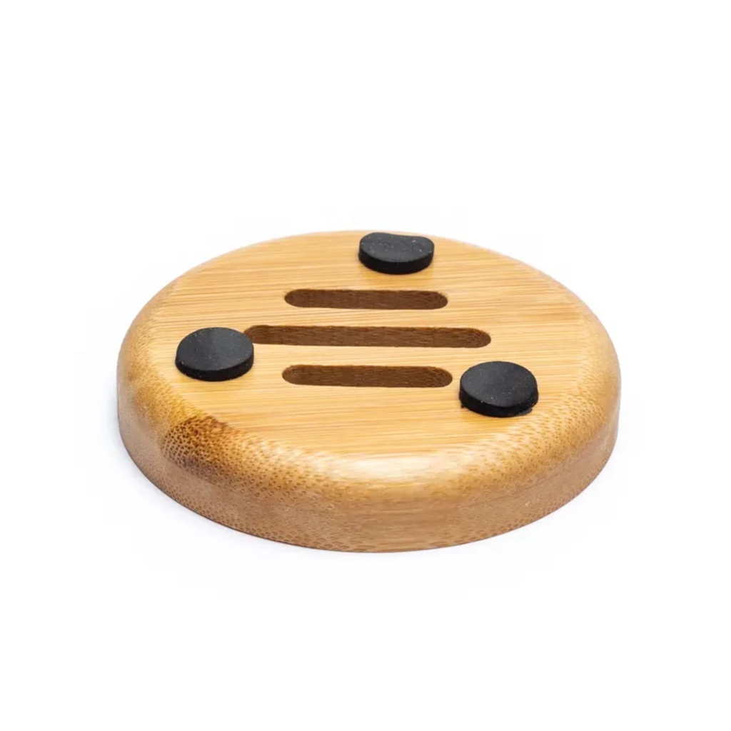 Porte-savon rond en bambou 2
