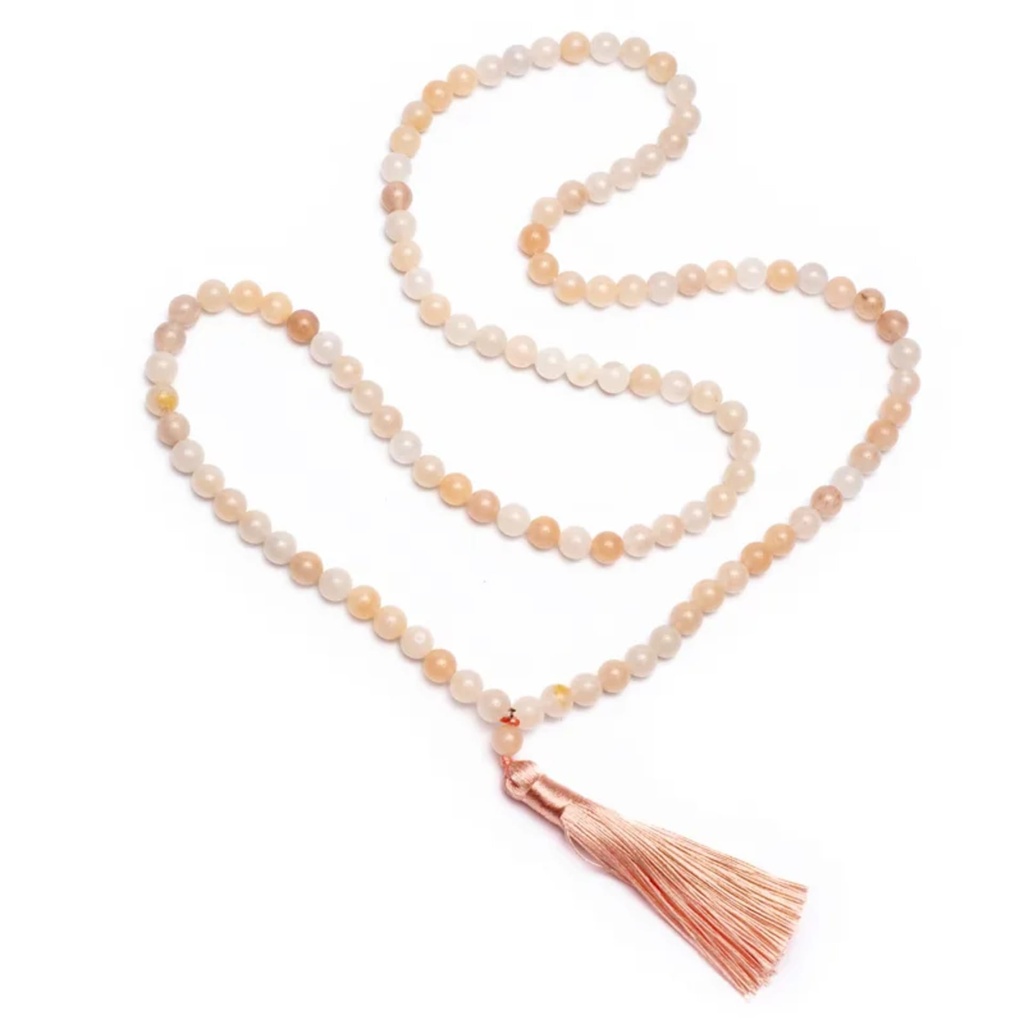 Mala Aventurine rose avec pompon 1