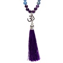 Mala Améthyste/ Aventurine/ Cristal de roche +Om 0