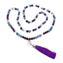 Mala Améthyste/ Aventurine/ Cristal de roche +Om 1