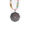 Mala Quartz rose/ Amazonite/ Rhodonite + lotus 0