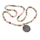 Mala Quartz rose/ Amazonite/ Rhodonite + lotus 1