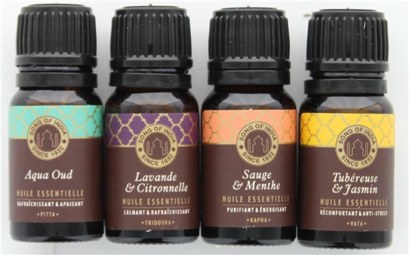 Présentoir 4 x 3 Huiles parfumées Ayurvéda 10 ml 1