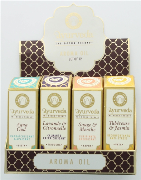 Présentoir 4 x 3 Huiles parfumées Ayurvéda 10 ml 2
