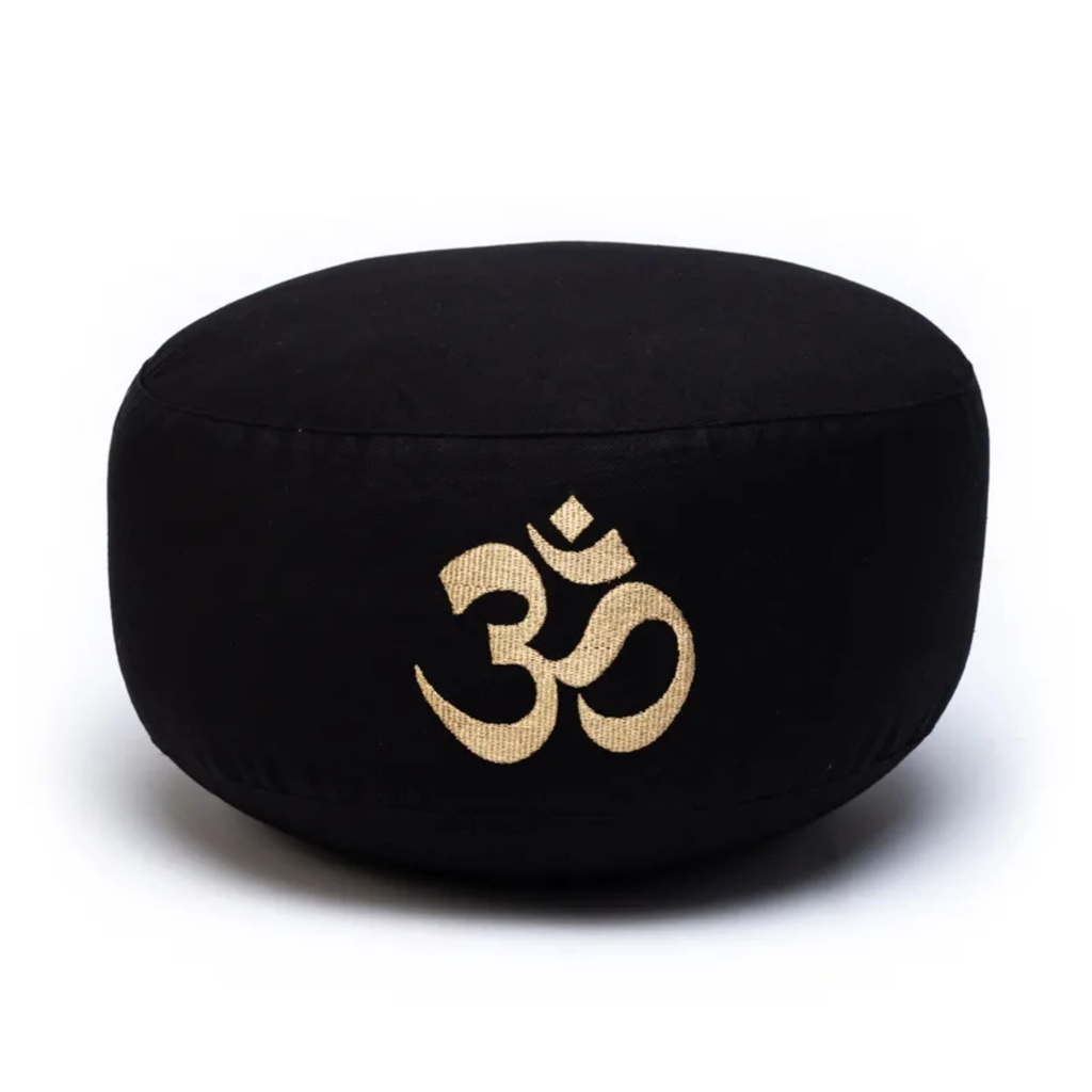 Coussin de méditation noir avec Om coton Bio (OCS) 0