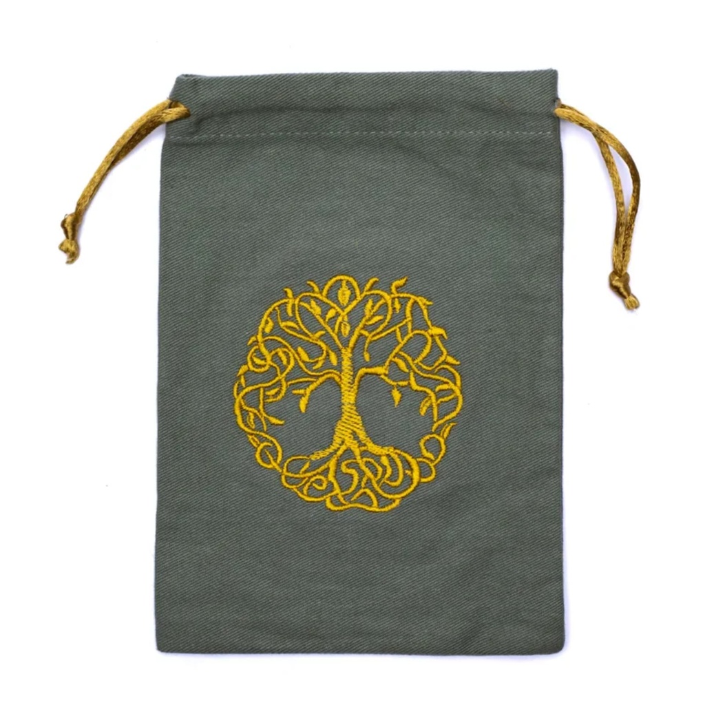 Sac en coton avec arbre de vie vert 0