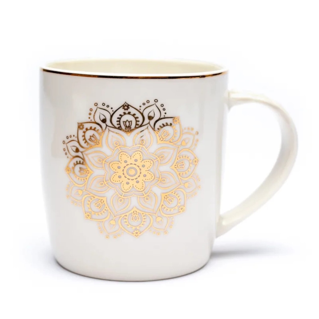 Tasse Infuseur à Thé Mandala blanc 1