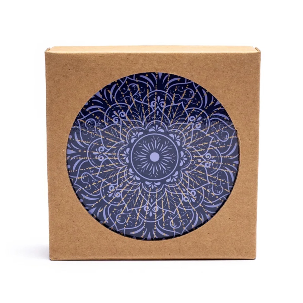 Dessous de verre Mandala bleu foncé lot de 6 0