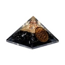 Pyramide en Cristal à pointes de tourmaline noire avec Fleur 0