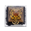 Orgonite chakra pyramide Tourmaline noire avec Om 1