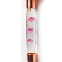 Rouleau de massage en Quartz rose fleurs roses 0