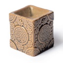 Brûleur cire à fondre aromatique fleurs beige 0