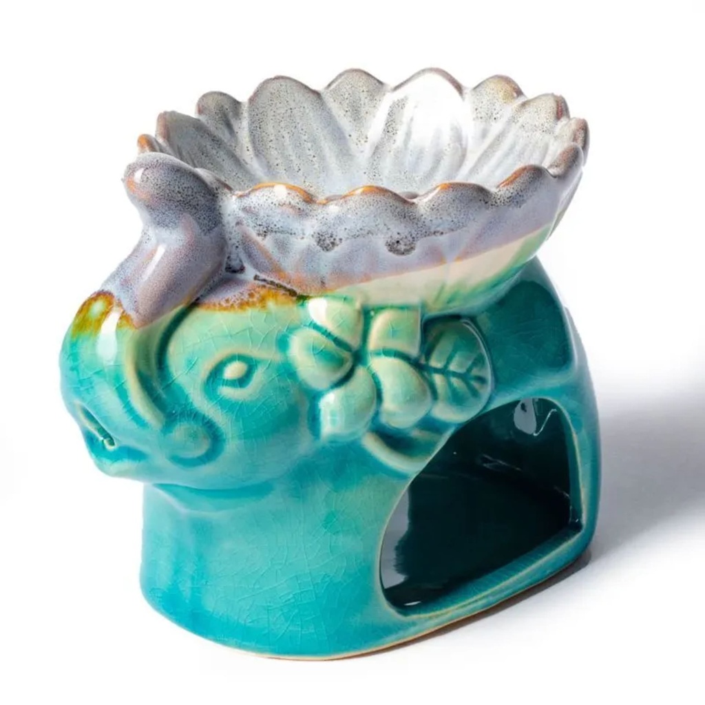 Brûleur cire à fondre et à huile éléphant turquoise 0