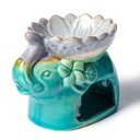 Brûleur cire à fondre et à huile éléphant turquoise 0
