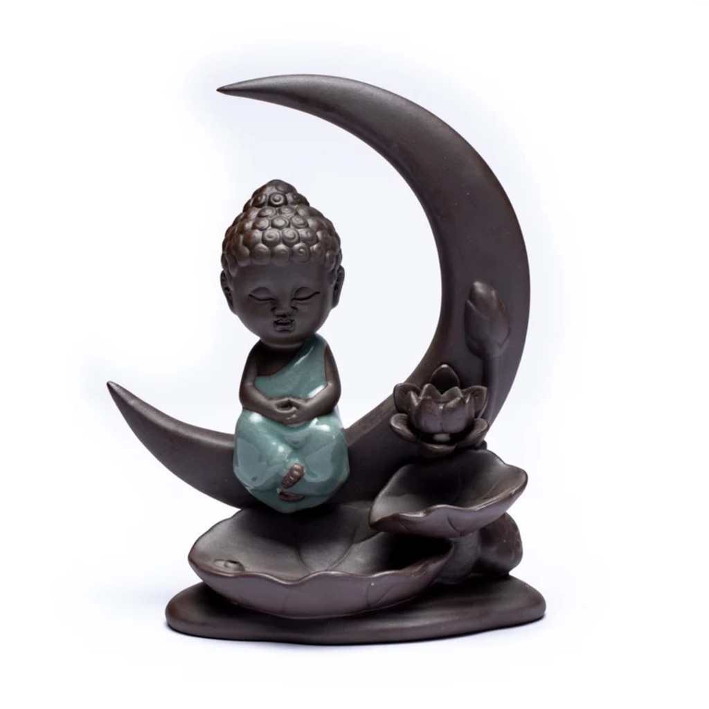 Brûleur d'encens à refoulement Bouddha Lune 1