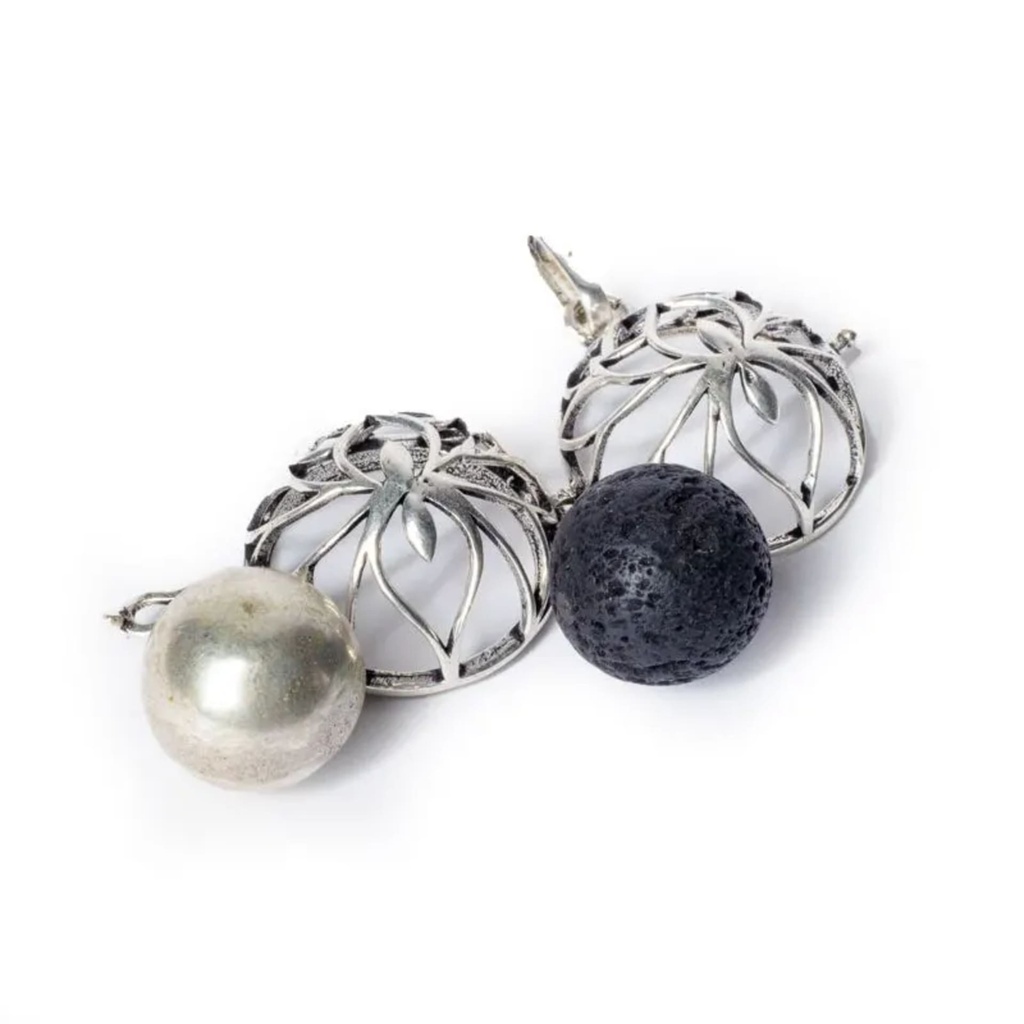 Pendentif grossesse Lotus boule harmonie couleur argent 0