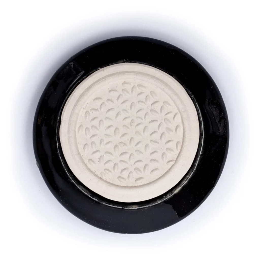 Diffuseur en pierre aromatique Fleur de vie noire 1