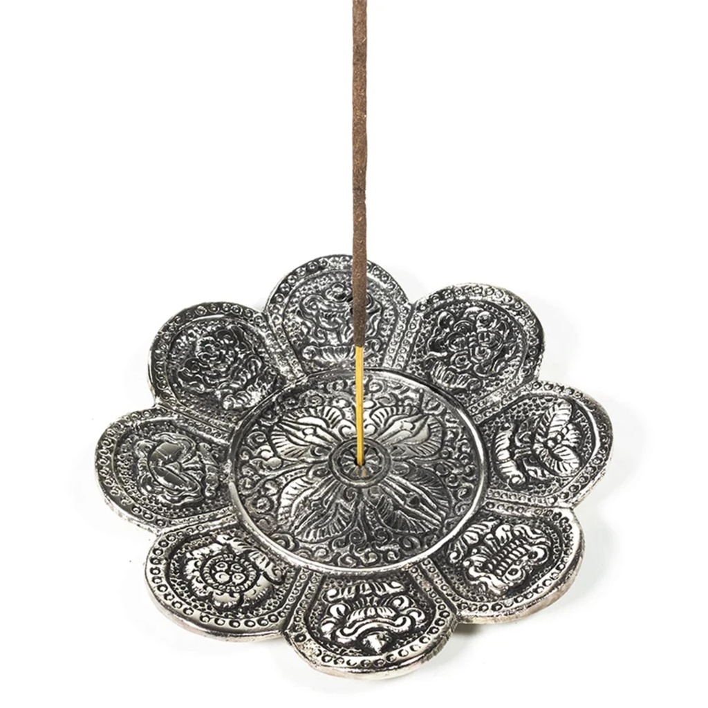 Brûleur d'encens signes auspicieux couleur d'argent 0