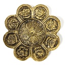 Brûleur d'encens 8 signes auspicieux en couleur d'or 1