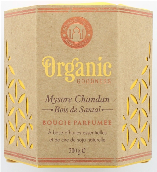 Bougie parfumée en Cire végétale Organic Bois de Santal 2