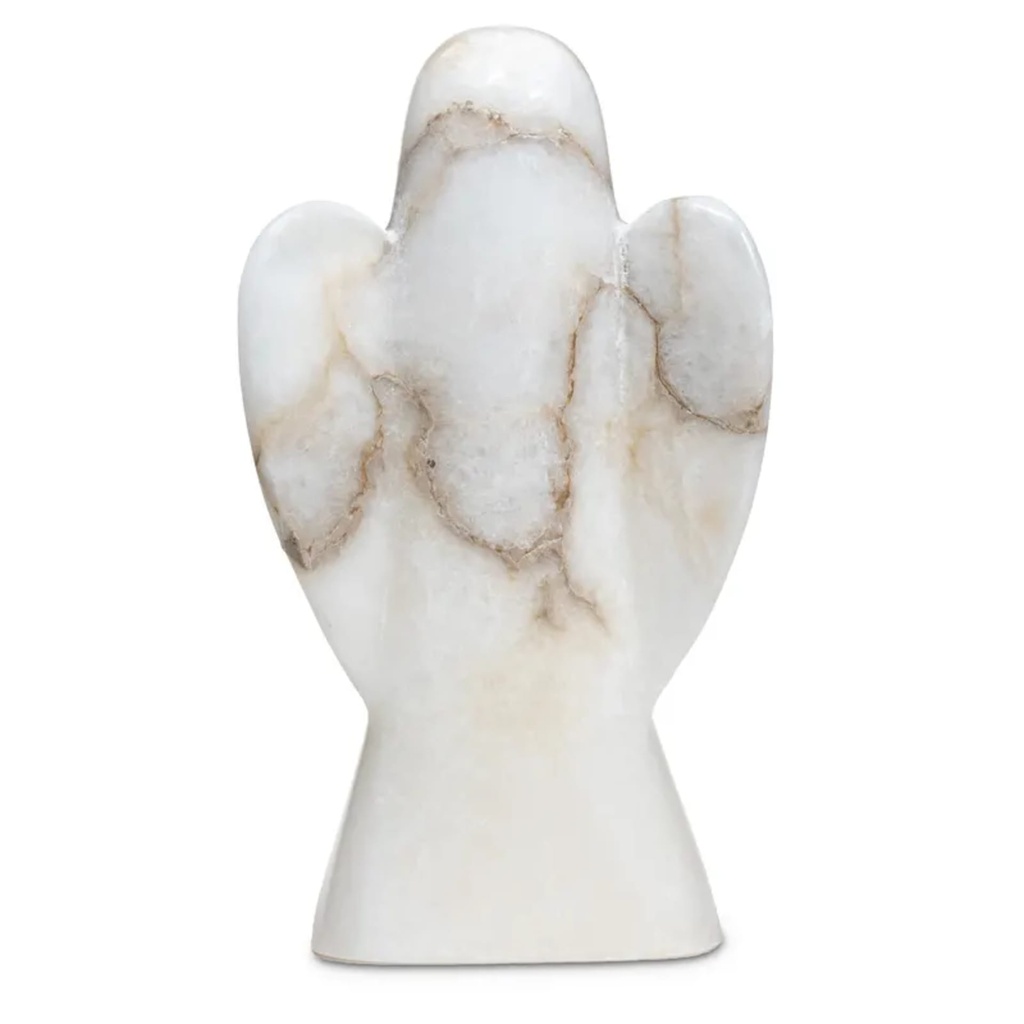 Statuette ange marbre blanc 1