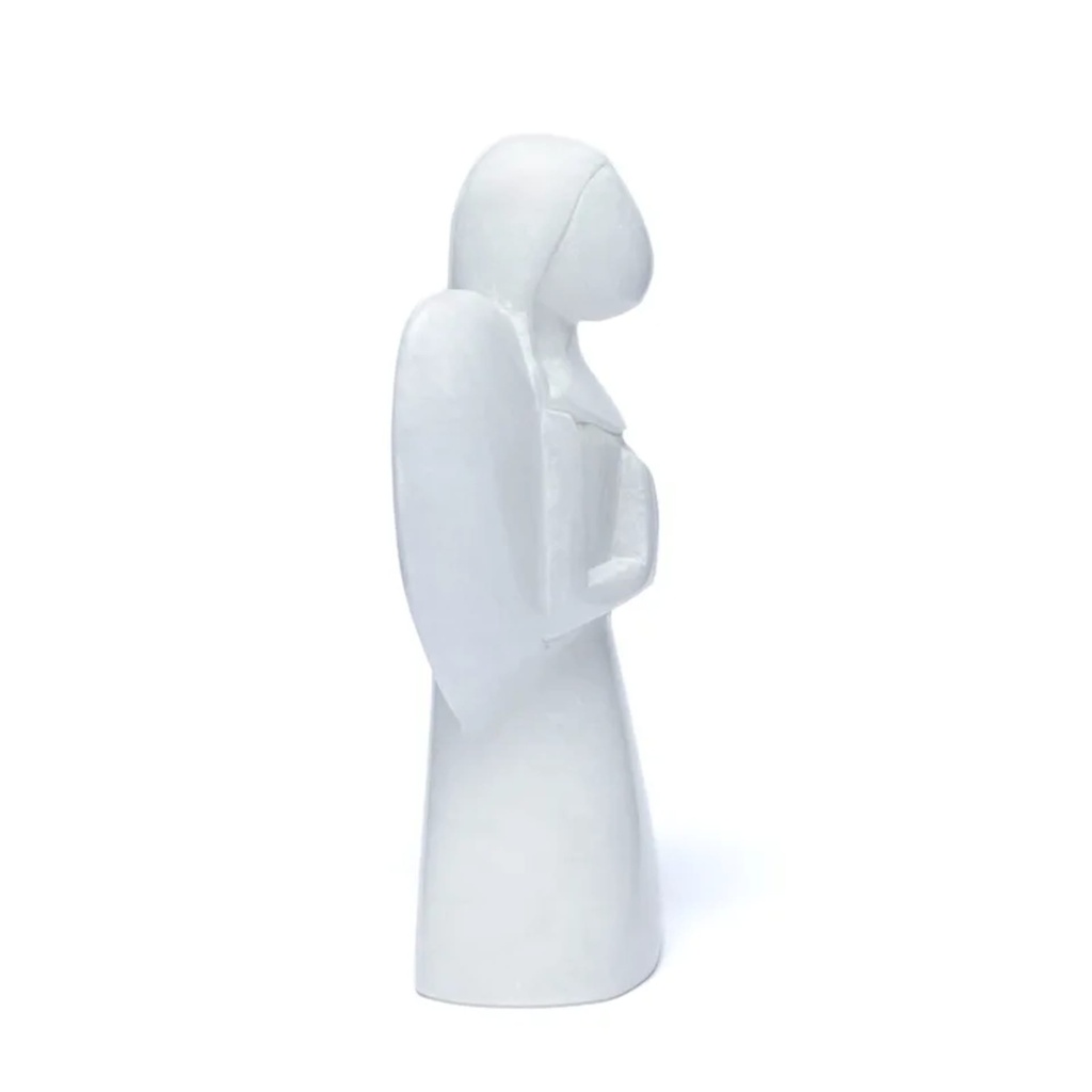 Statuette ange marbre blanc 2