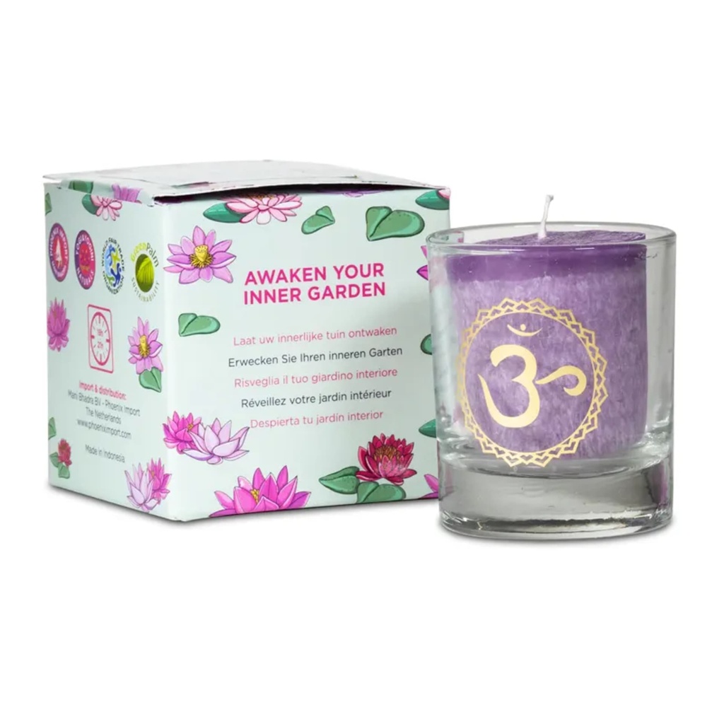 Bougie votive parfumée 7ème chakra en coffret cadeau 0