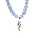 Bracelet en angélite élastique avec aile d'ange 0