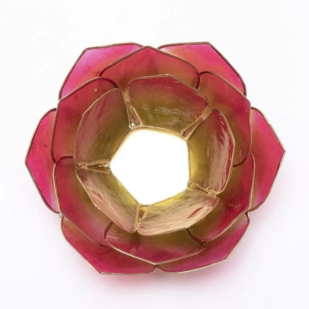 Lumière dámbiance pétale Lotus rose/vert bordure or 0
