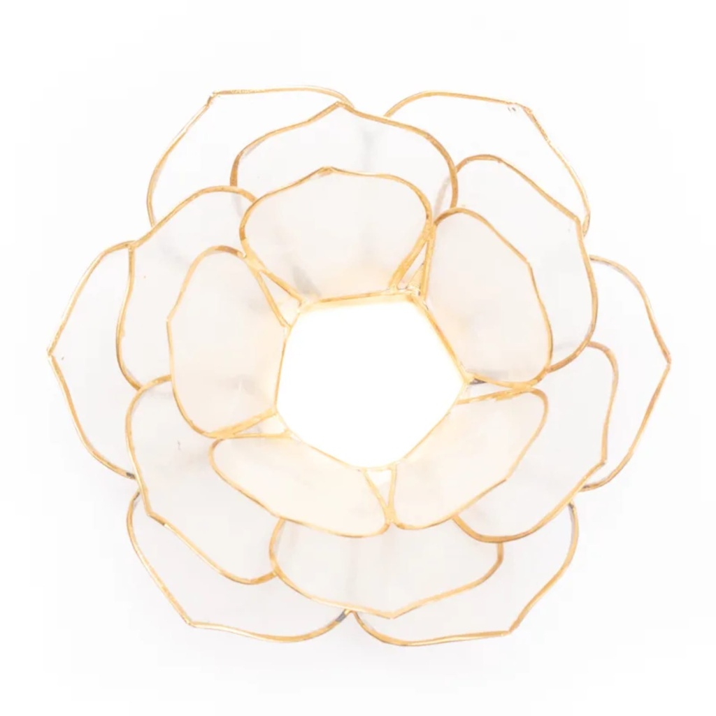 Lumière d'ambiance pétale Lotus naturel bordure or 0
