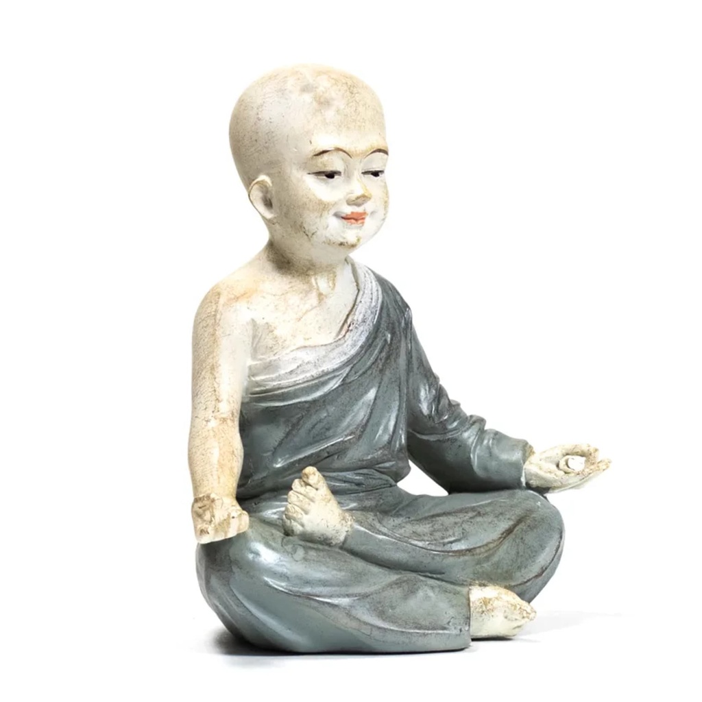 Statue Moine Yoga Om Gris 0