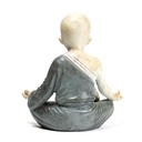 Statue Moine Yoga Om Gris 2
