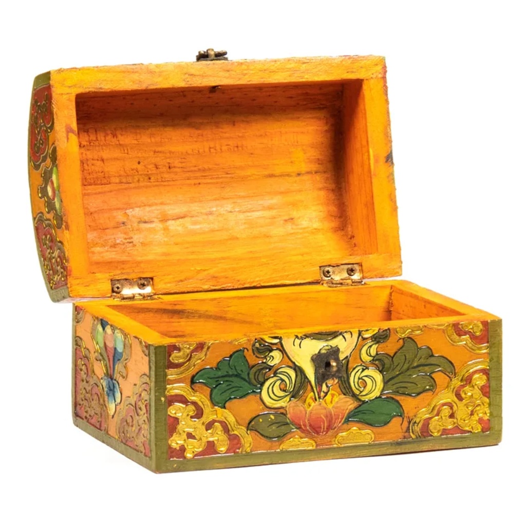Coffret à trésor tibétain avec lotus petit 0