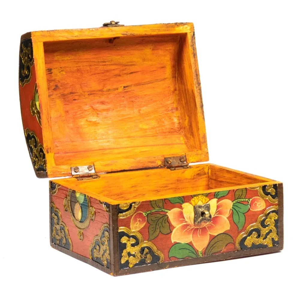 Coffret à trésor tibétain avec double dorje 0