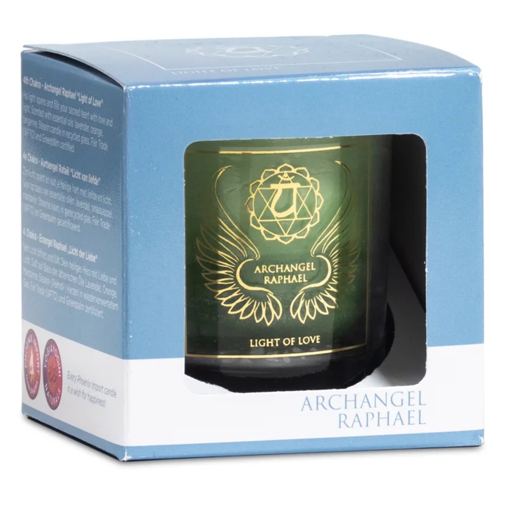 Bougie votive parfumée Archange Raphael chakra 4 0