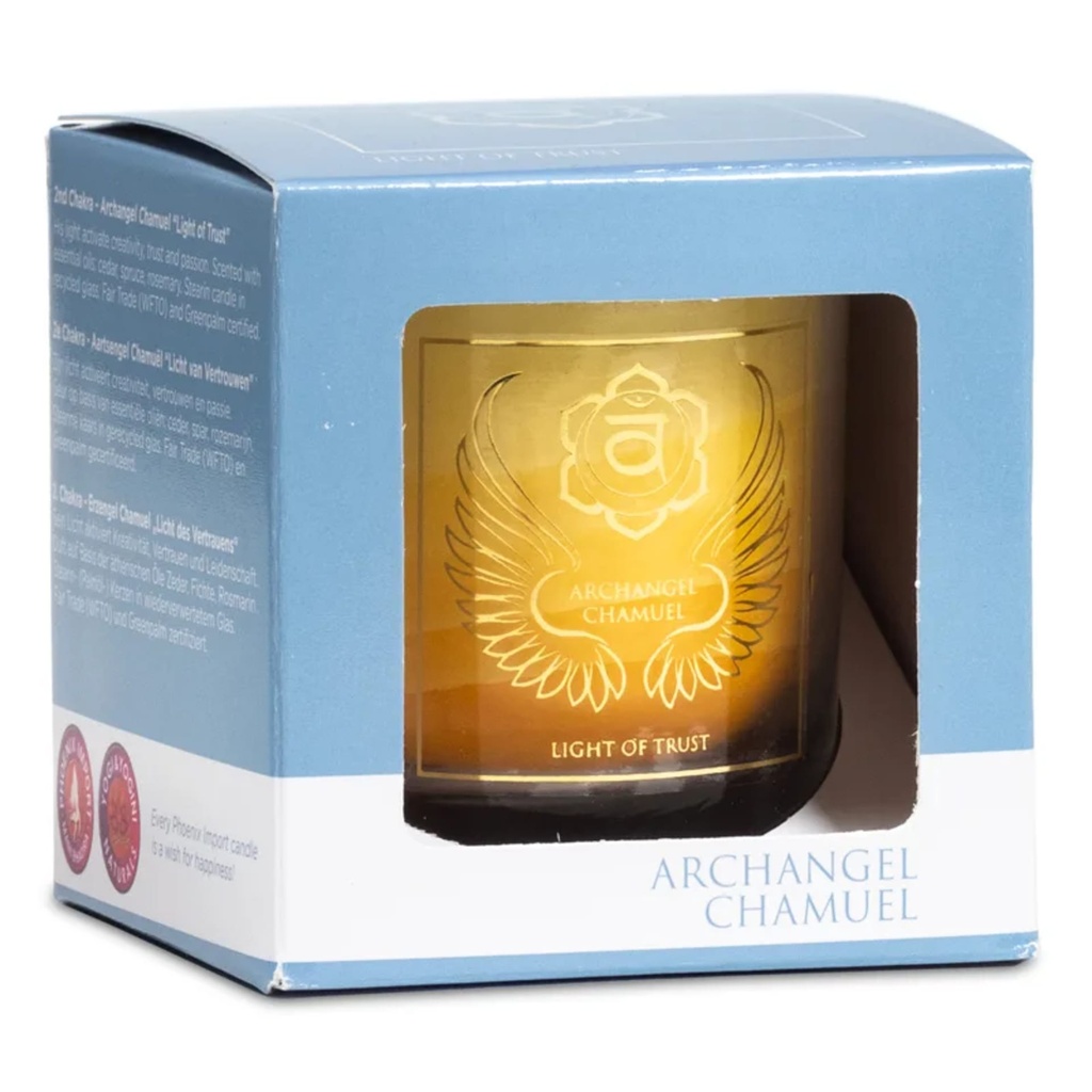 Bougie votive parfumée Archange Chamuel chakra 2 0