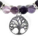 Bracelet Fluorite / Améthyste avec arbre de vie 0